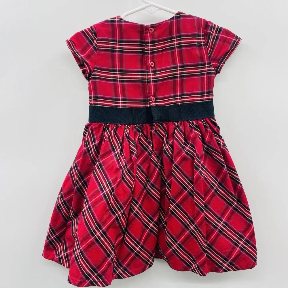 Carters Baby Girls Size 18 Months Holiday Christmas Plaid Dress in Red/Black 632